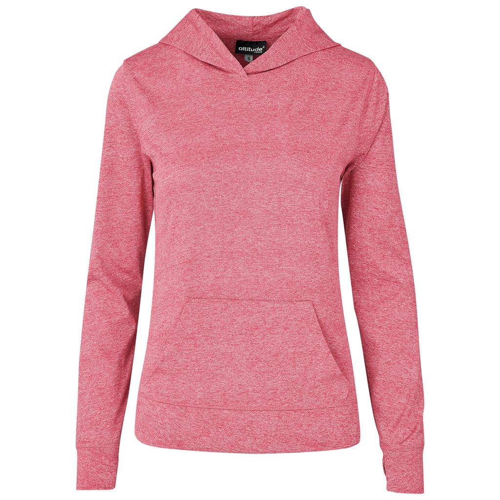 Ladies Fitness Lightweight Hooded Sweater - Red - Image 2