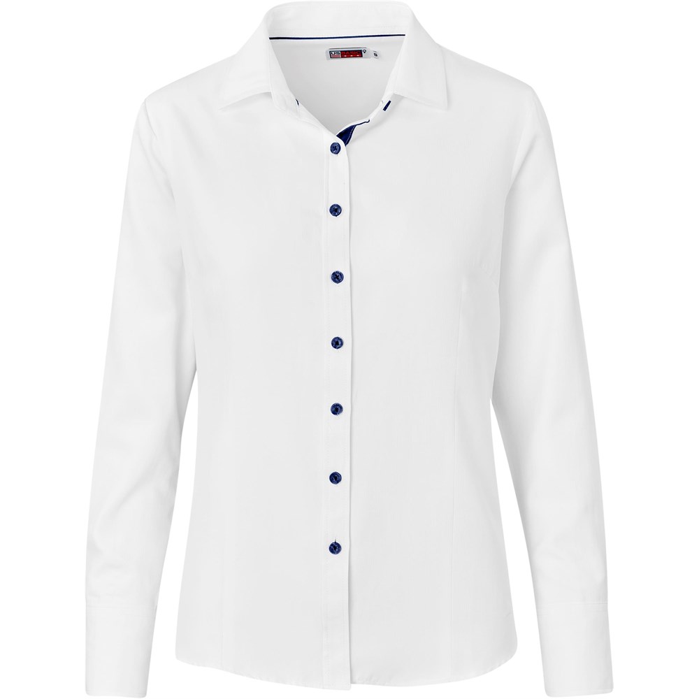 Ladies Long Sleeve Casablanca Shirt - Navy - Image 2