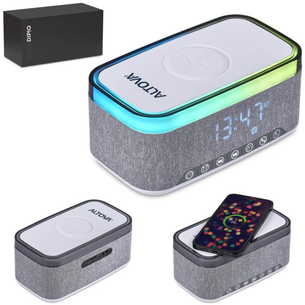 Serendipio Cumberland 10W Bluetooth Speaker Wireless Charger & Clock