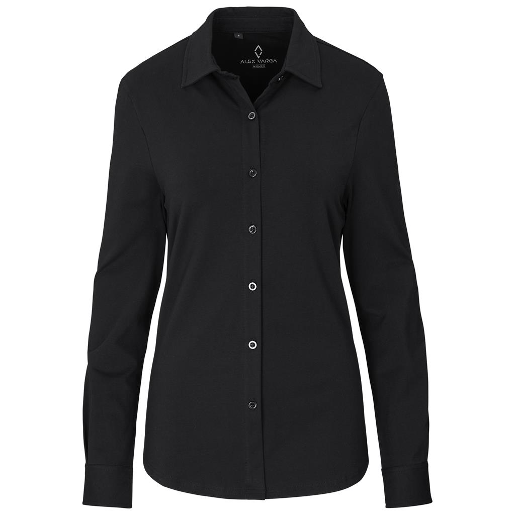 Ladies Long Sleeve Alex Varga Cronus Knitted Shirt - Image 2