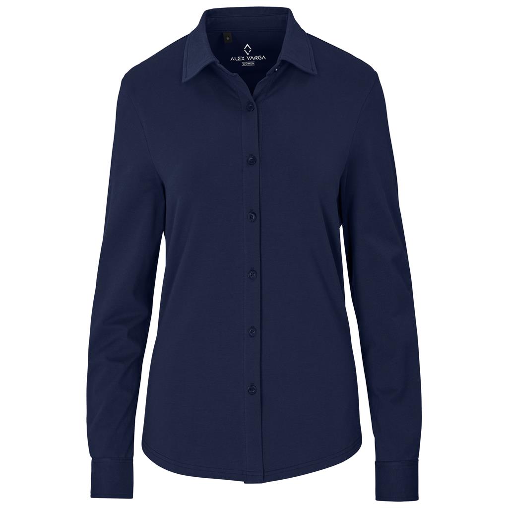 Ladies Long Sleeve Alex Varga Cronus Knitted Shirt - Image 3
